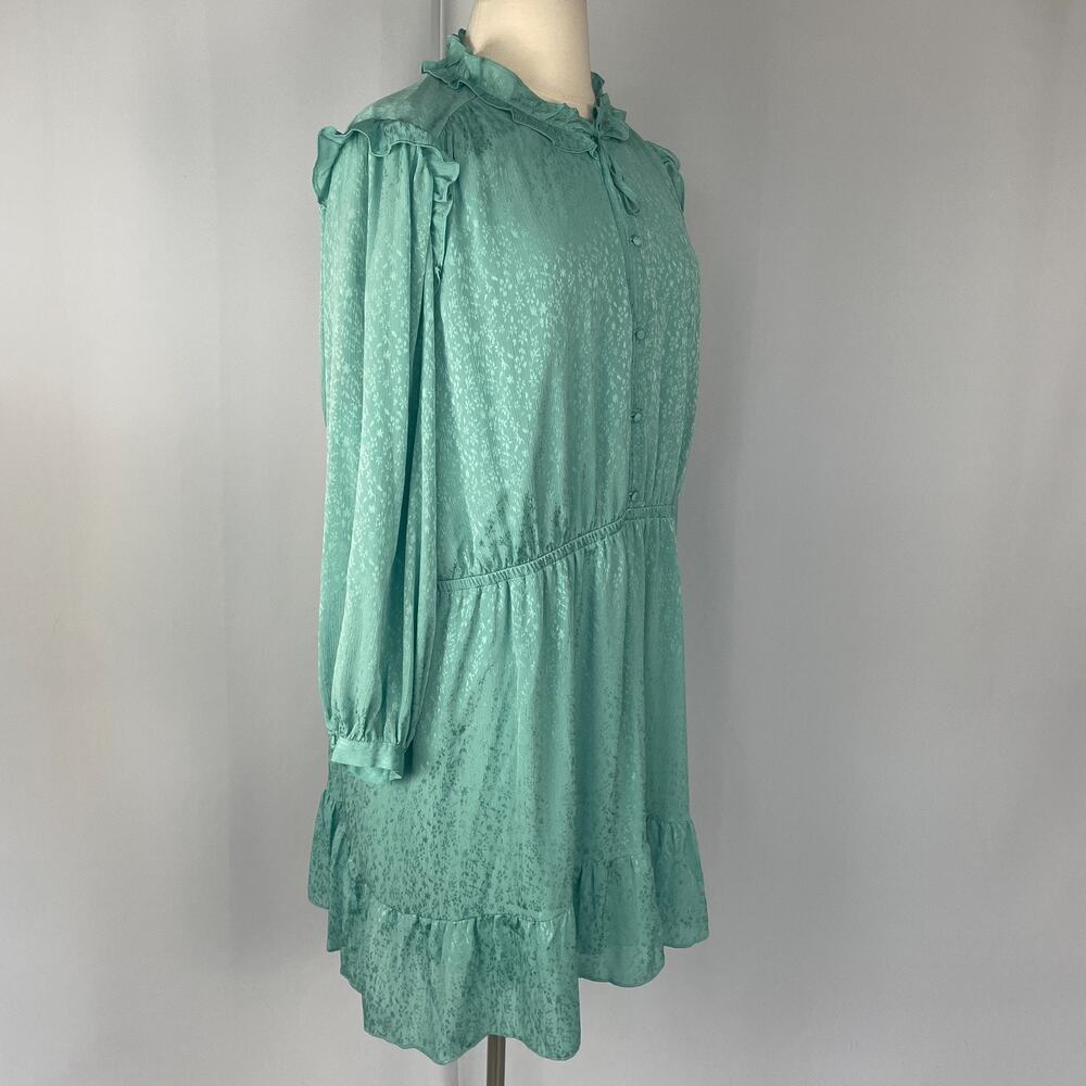 LC Lauren Conrad Dress Plus Size 4X Teal Blue Ruffle Boho Peasant Feminine - Picture 4 of 13